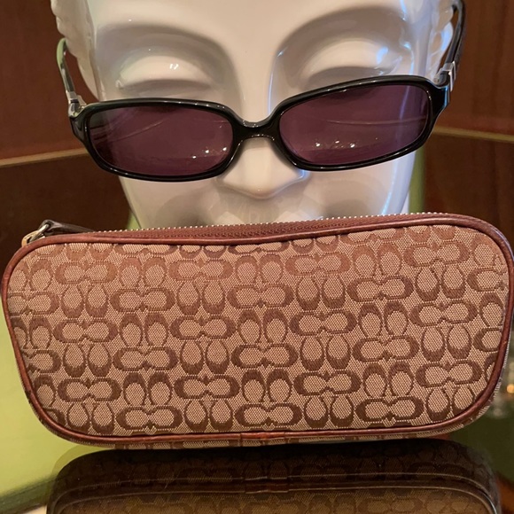 Coach monogram eyeglass case. Bonus eyeglasses too